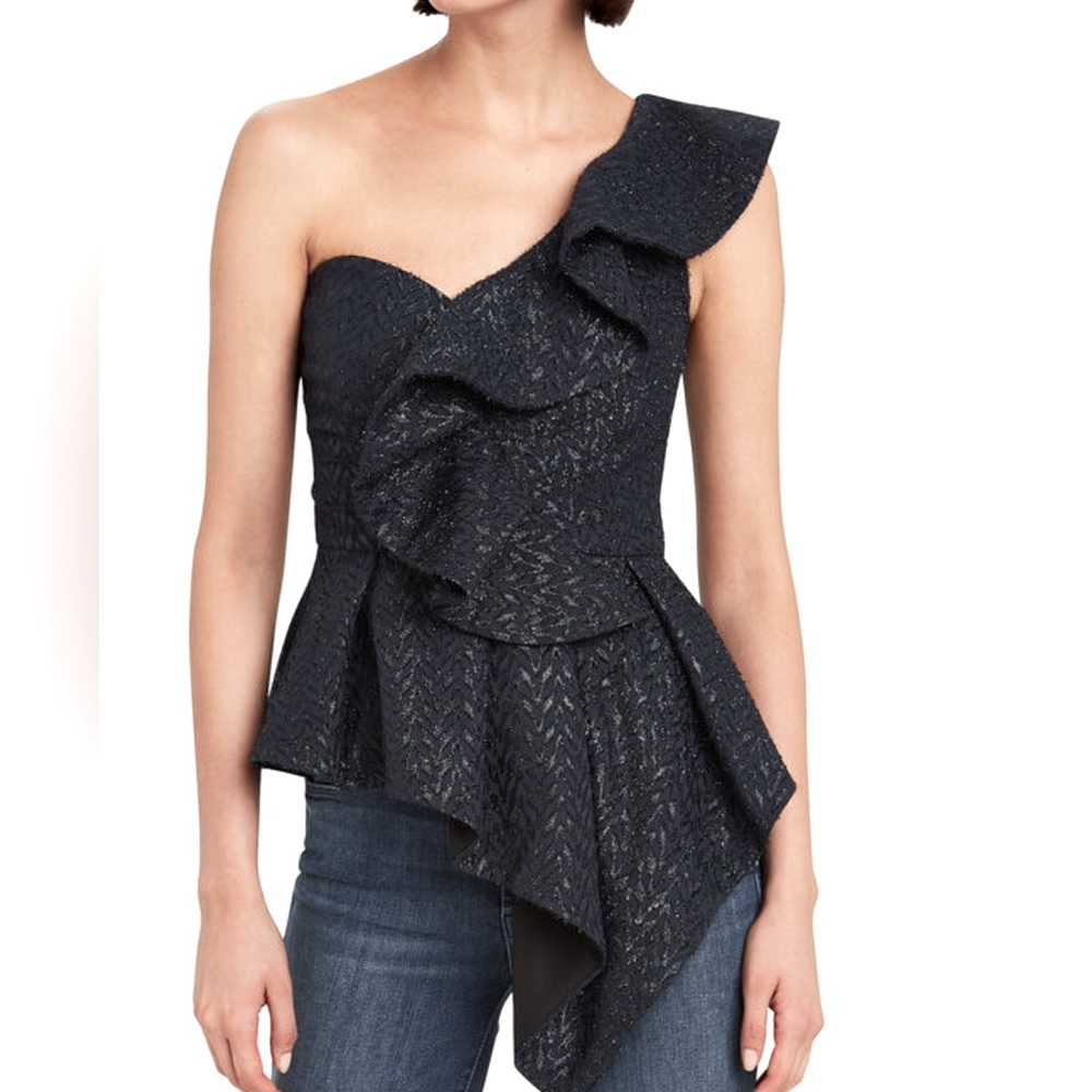Self Portrait Metallic Coupe Top